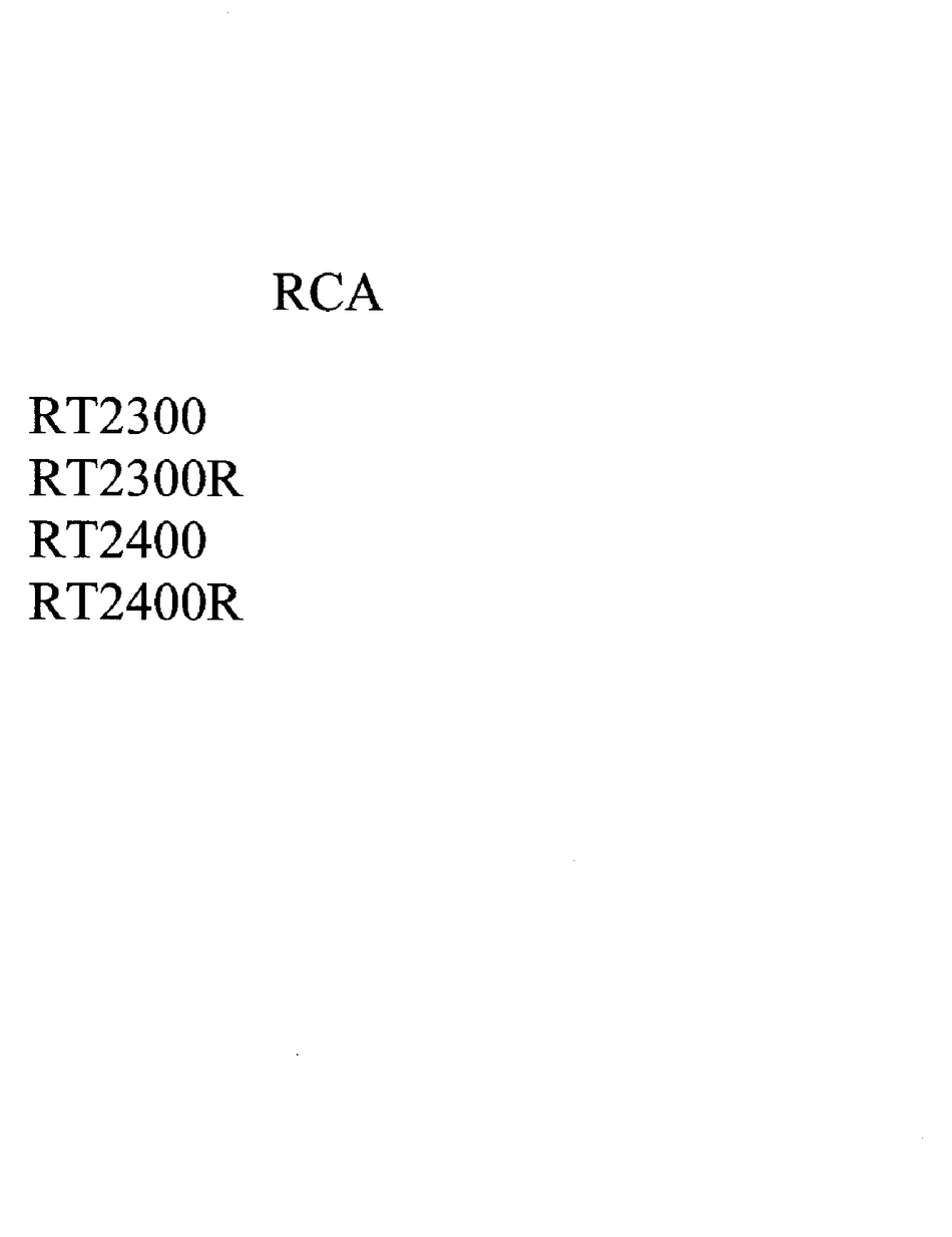 RCA RT2300 USER MANUAL Pdf Download | ManualsLib