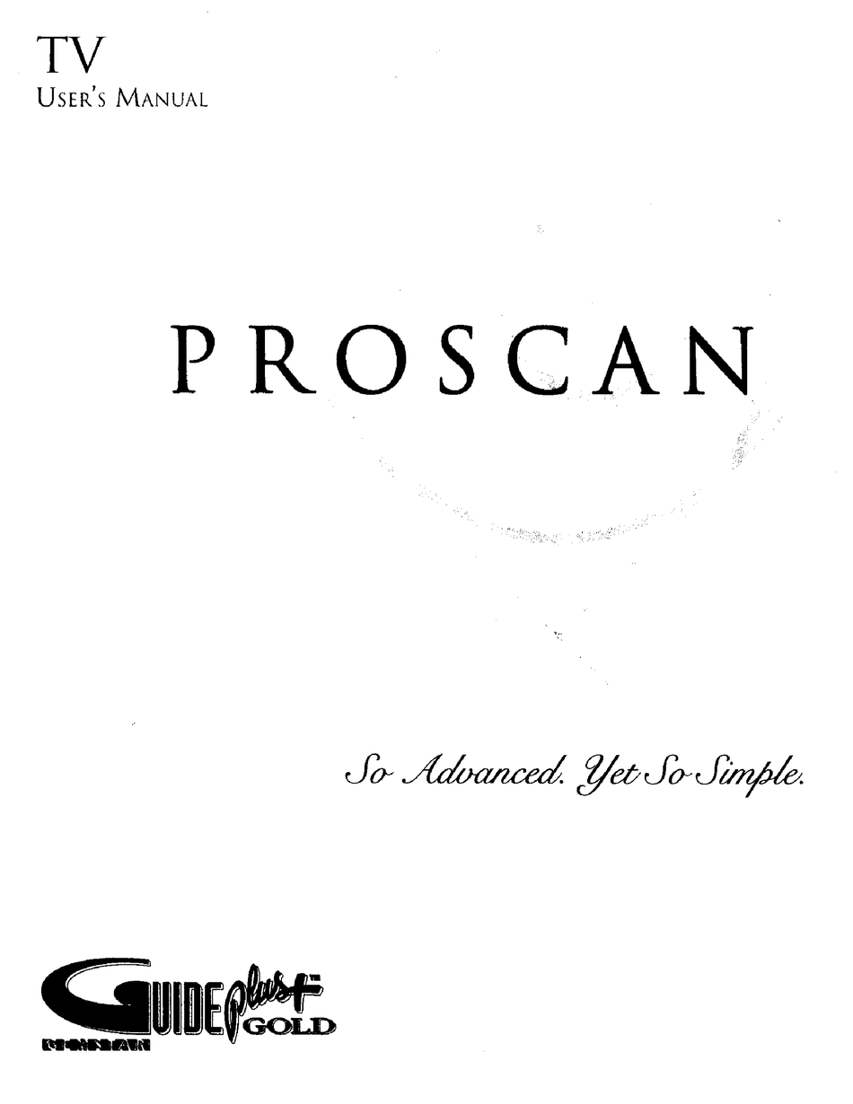 PROSCAN PS50710 USER MANUAL Pdf Download | ManualsLib