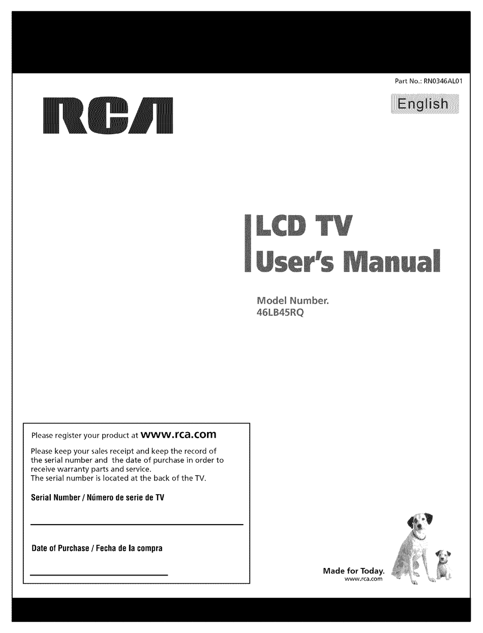RCA RCA1 Remote for 46lb45rq 32lb45rq 32lb30rq 26lb30rq 26lb33rq 26la30rqd TV 