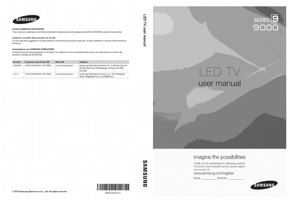 SAMSUNG SERIES 9 9000 UN55C9000 MANUAL DE USUARIO Pdf Download ManualsLib