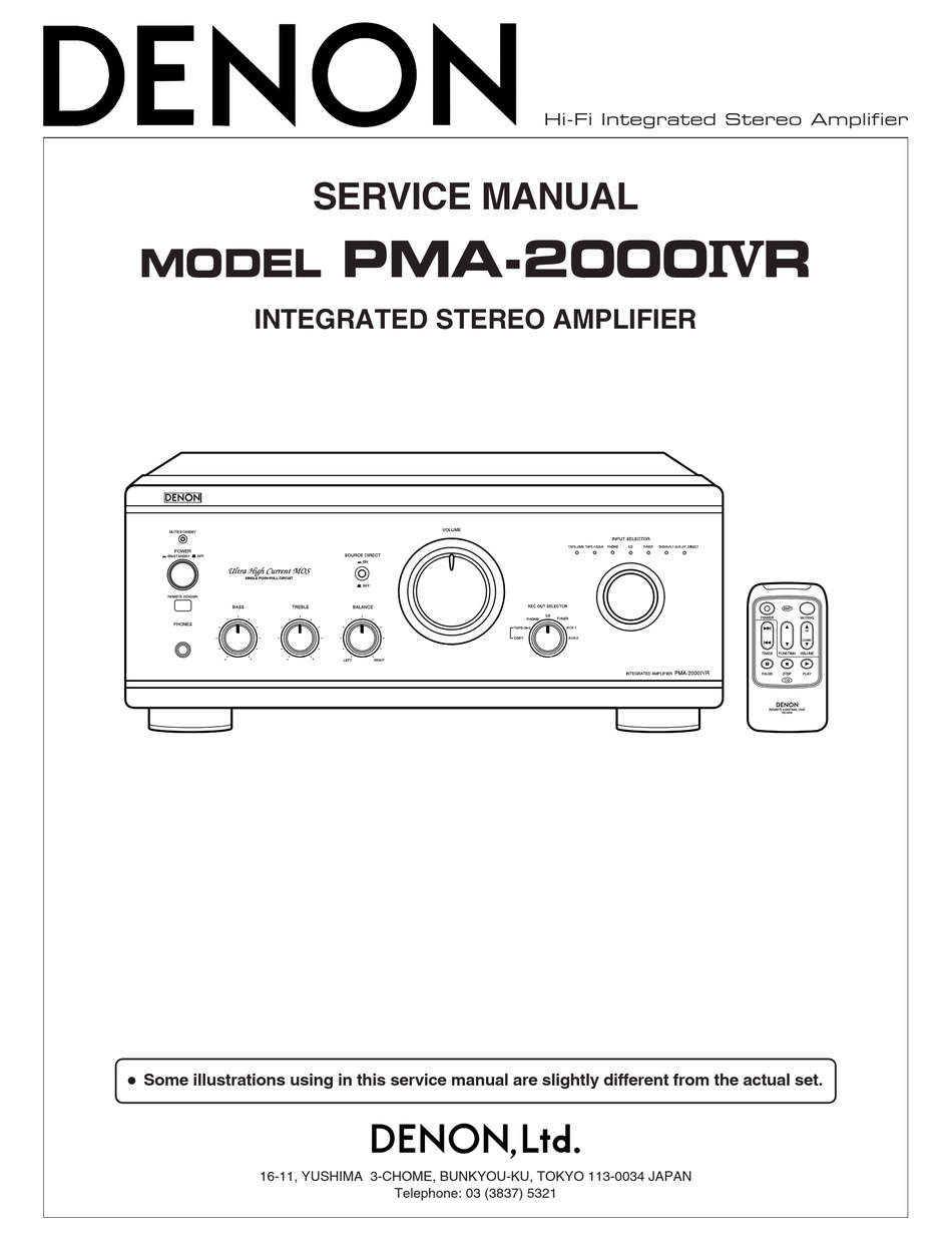 DENON PMA-2000 IV - AMPLIFIER SERVICE MANUAL Pdf Download