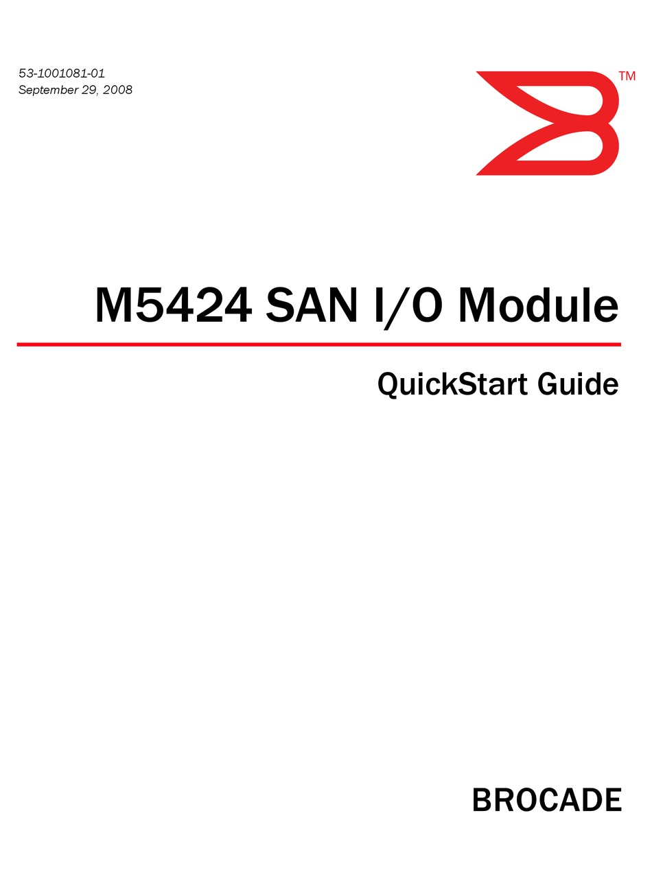 Brocade Communications Systems Brocade M5424 Quick Start Manual Pdf Download Manualslib