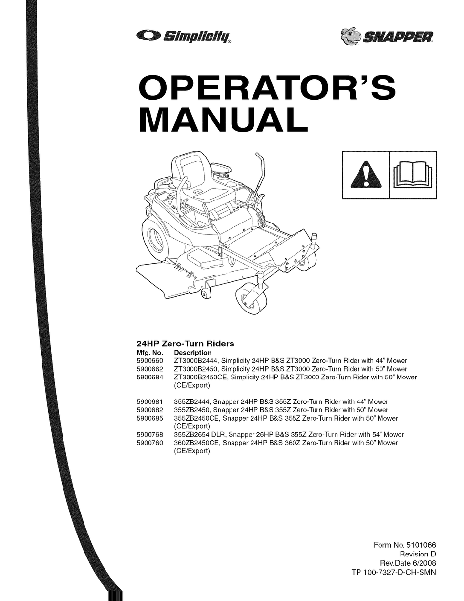 Snapper 44 inch zero turn outlet mower