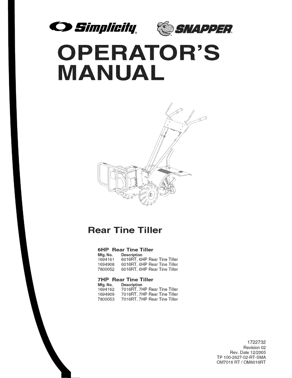 SIMPLICITY 1694161 OPERATOR