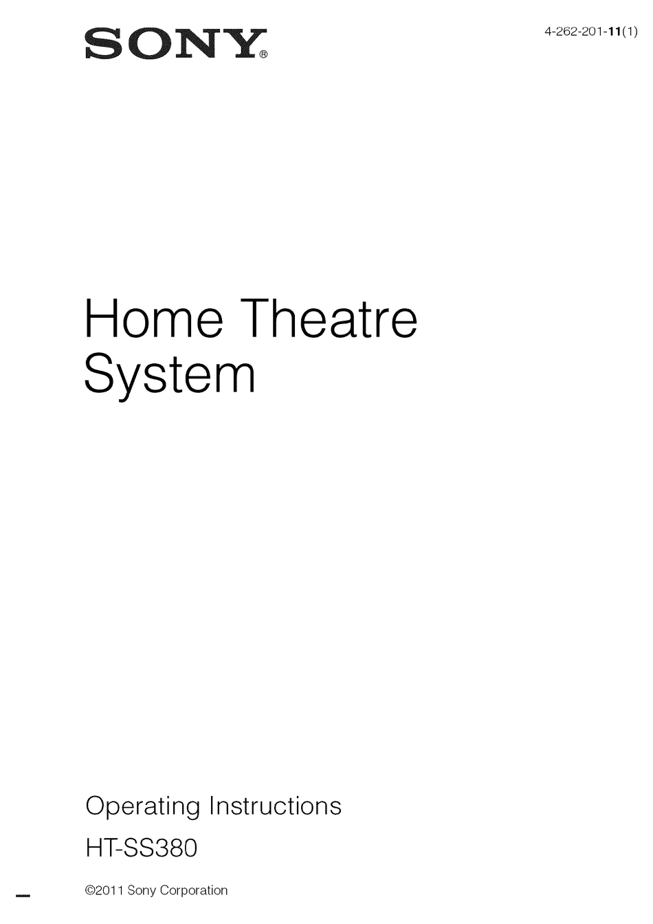 SONY HT-SS380 OPERATING INSTRUCTIONS MANUAL Pdf Download | ManualsLib
