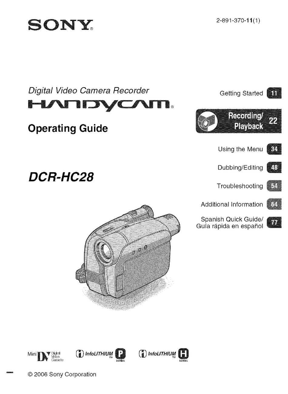 Sony DCR-HC28 MiniDV camcorder Tested working with WARRANTY 