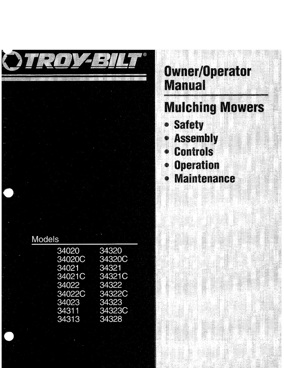 Troy bilt outlet tb30r owners manual