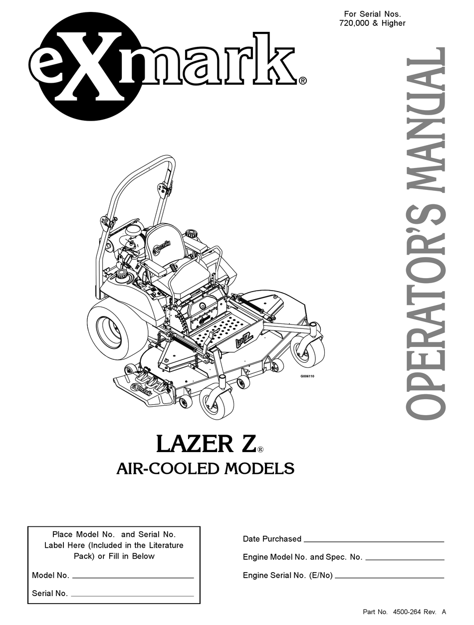 Exmark lazer z manual pdf