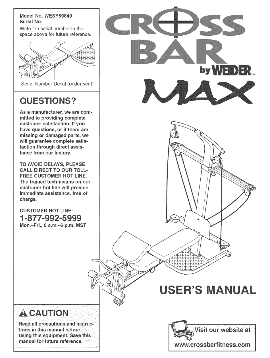 Weider 1120 2024 exercise chart