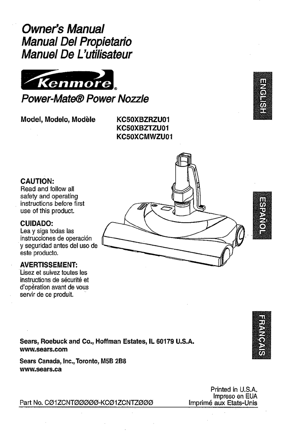 KENMORE POWER-MATE KC50XBZRZU01 OWNER'S MANUAL Pdf Download | ManualsLib