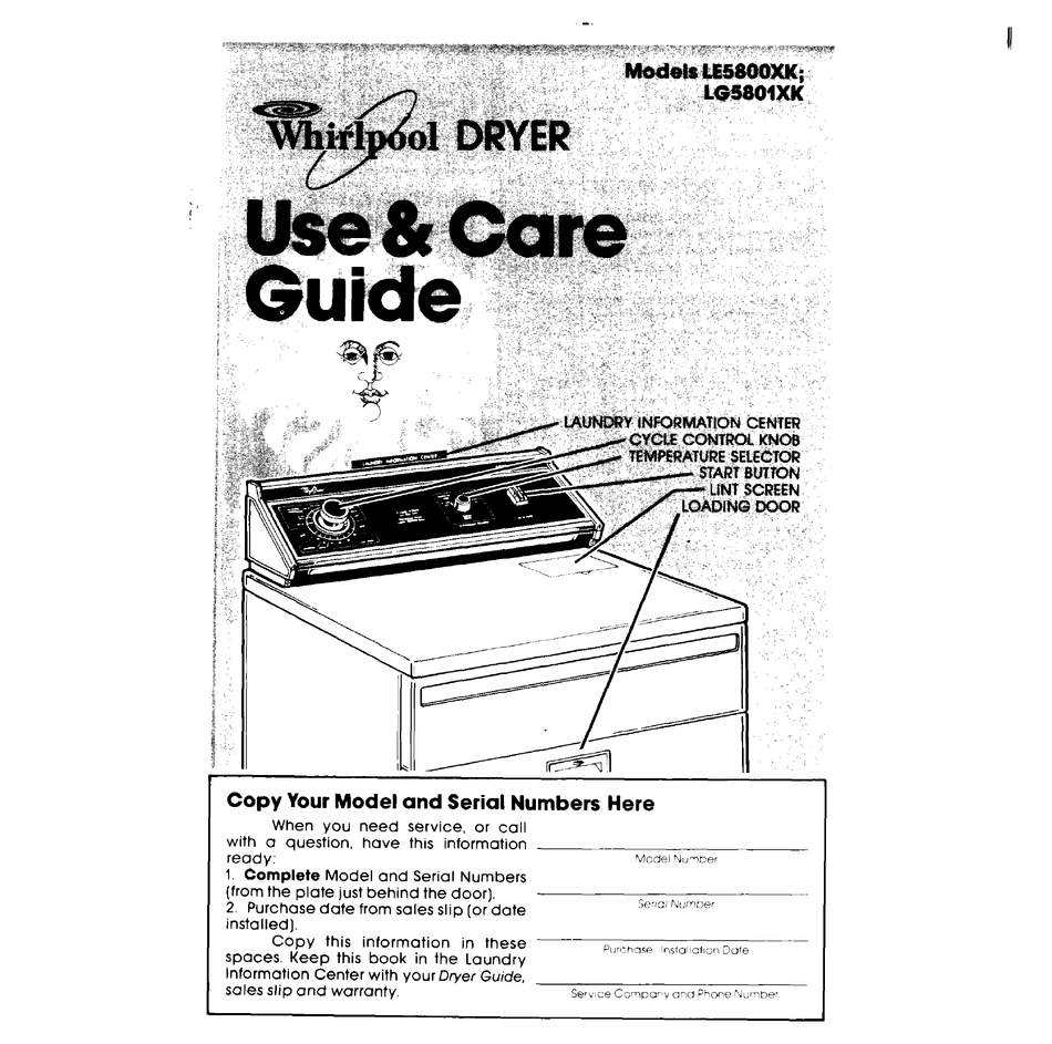 WHIRLPOOL LG5801XK0 USE & CARE MANUAL Pdf Download ManualsLib