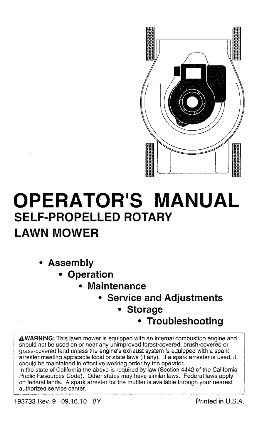 YARD MACHINES Y160Y21R OPERATOR'S MANUAL Pdf Download | ManualsLib