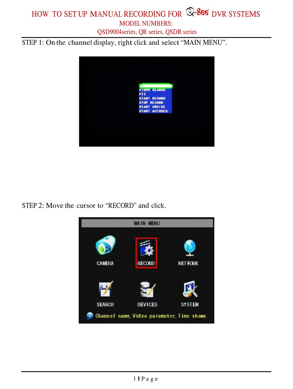 QSEE QSD9004 SERIES SETUP MANUAL Pdf Download ManualsLib