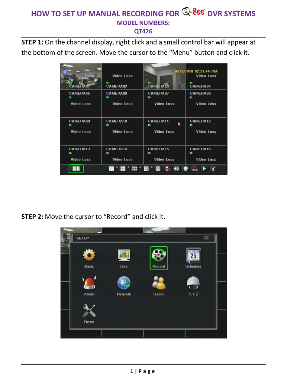 Q-SEE QT426 SETUP MANUAL Pdf Download | ManualsLib