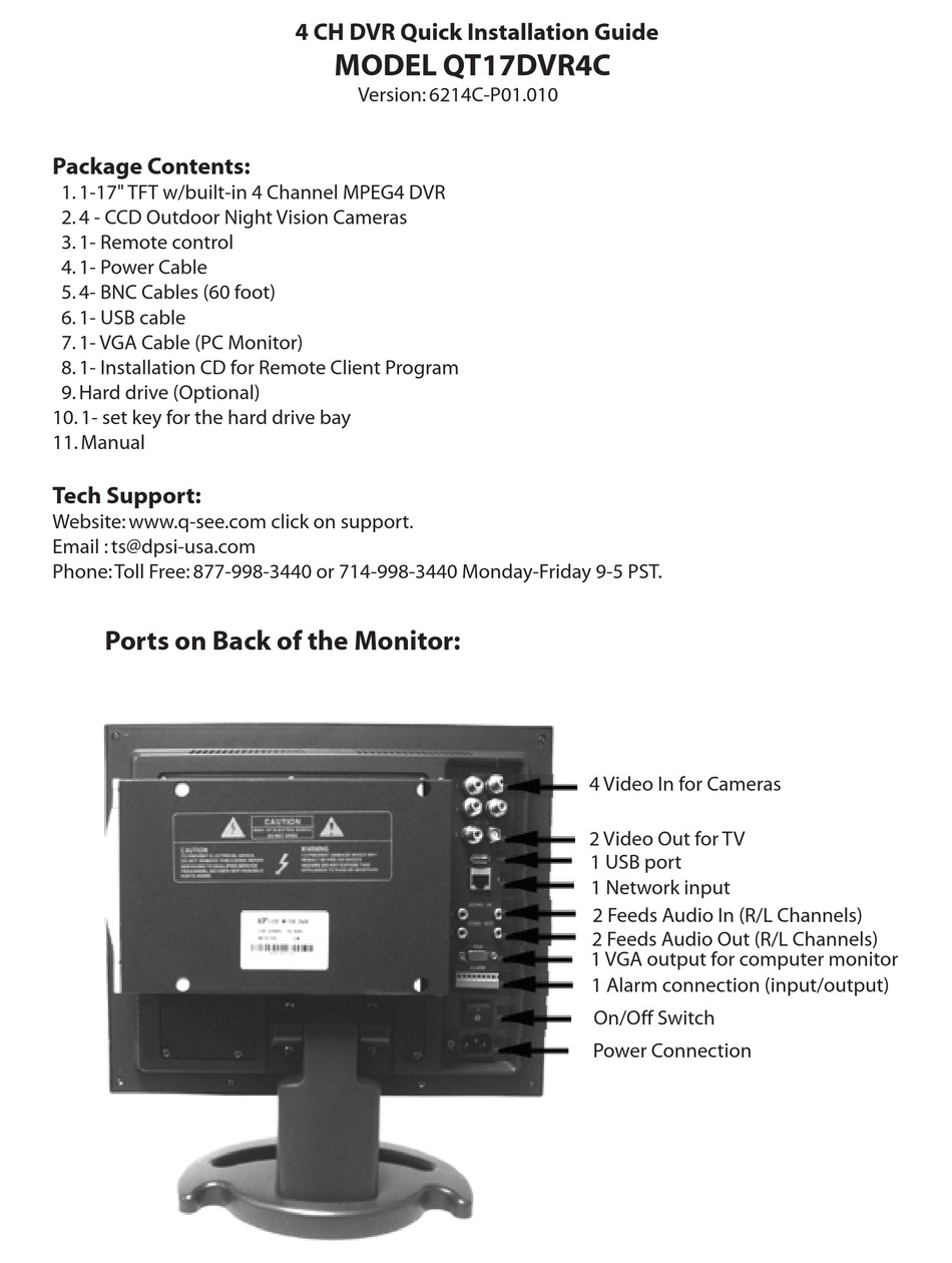 QSEE QT17DVR4C QUICK INSTALLATION MANUAL Pdf Download ManualsLib