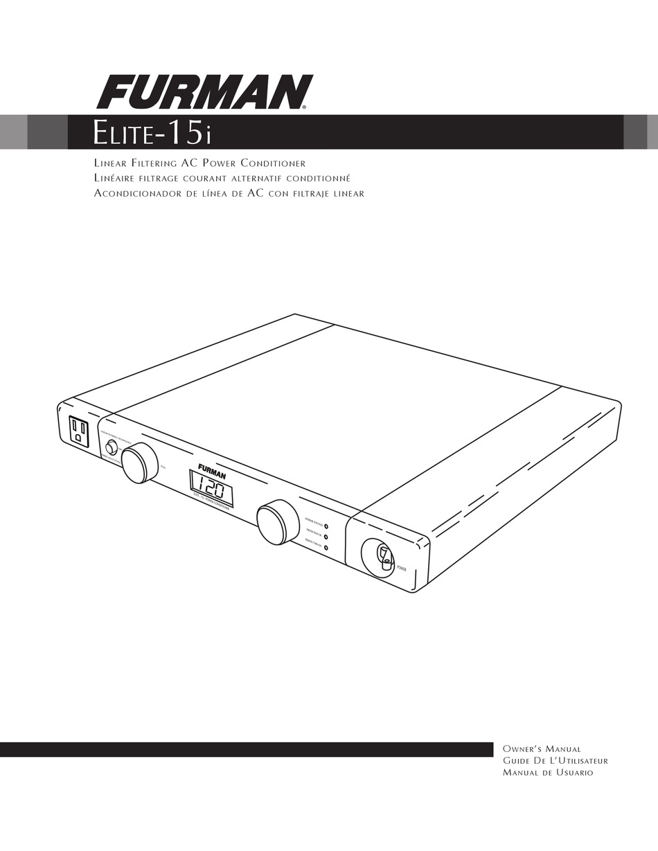 FURMAN ELITE-15I OWNER'S MANUAL Pdf Download | ManualsLib
