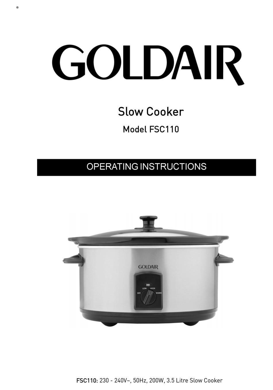 Goldair discount multi cooker