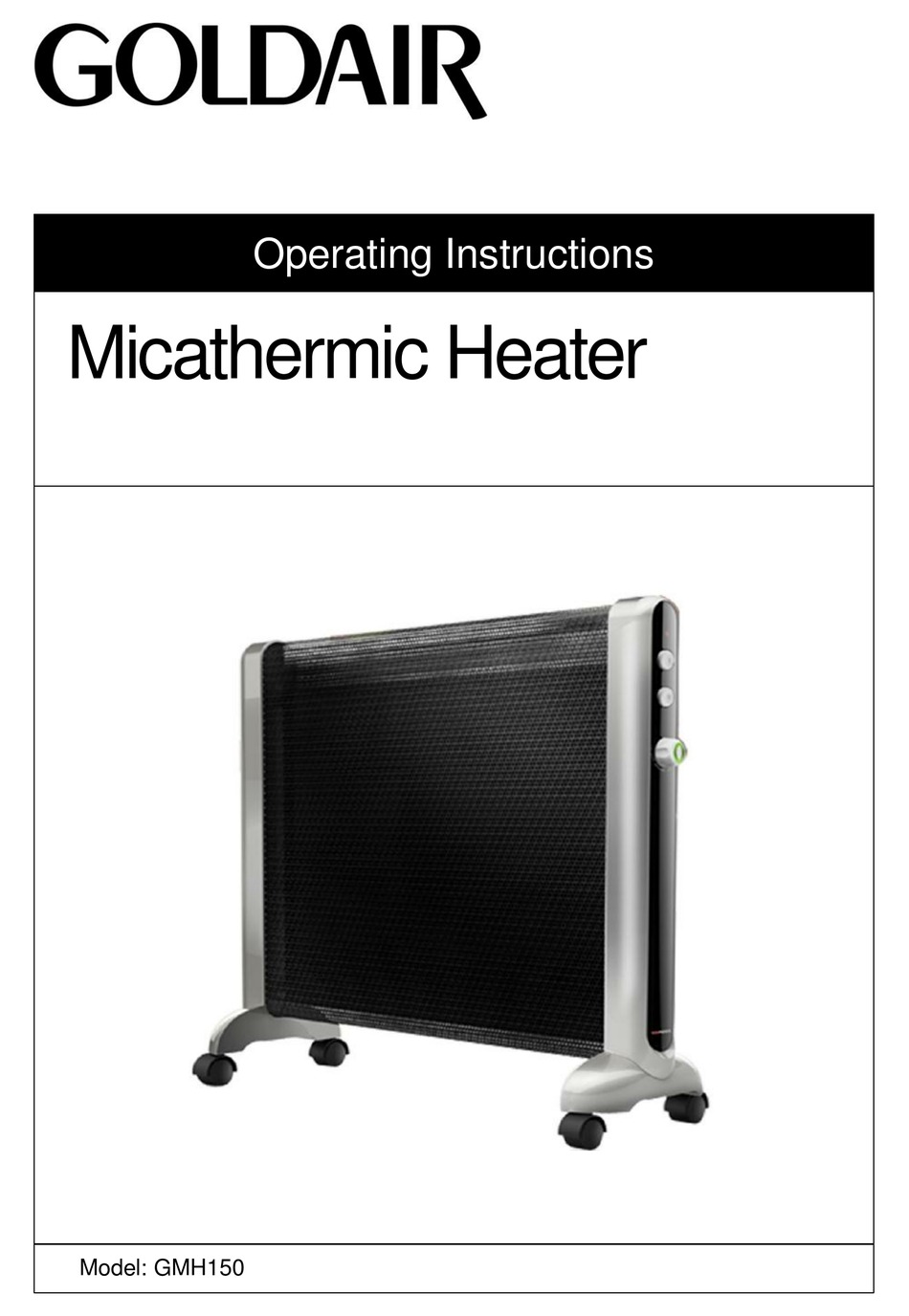 GOLDAIR GMH150 OPERATING INSTRUCTIONS MANUAL Pdf Download | ManualsLib