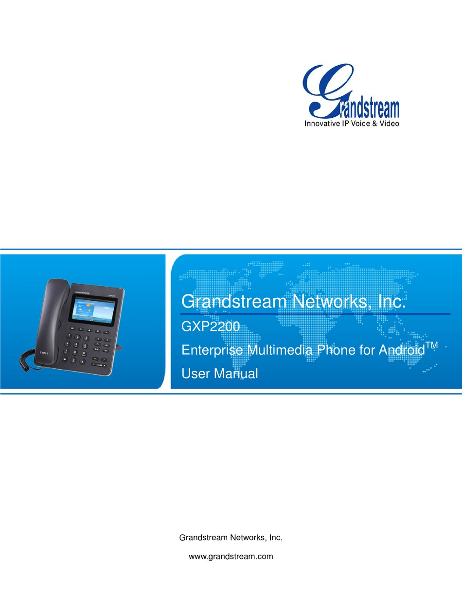 GRANDSTREAM NETWORKS GXP2200 USER MANUAL Pdf Download | ManualsLib