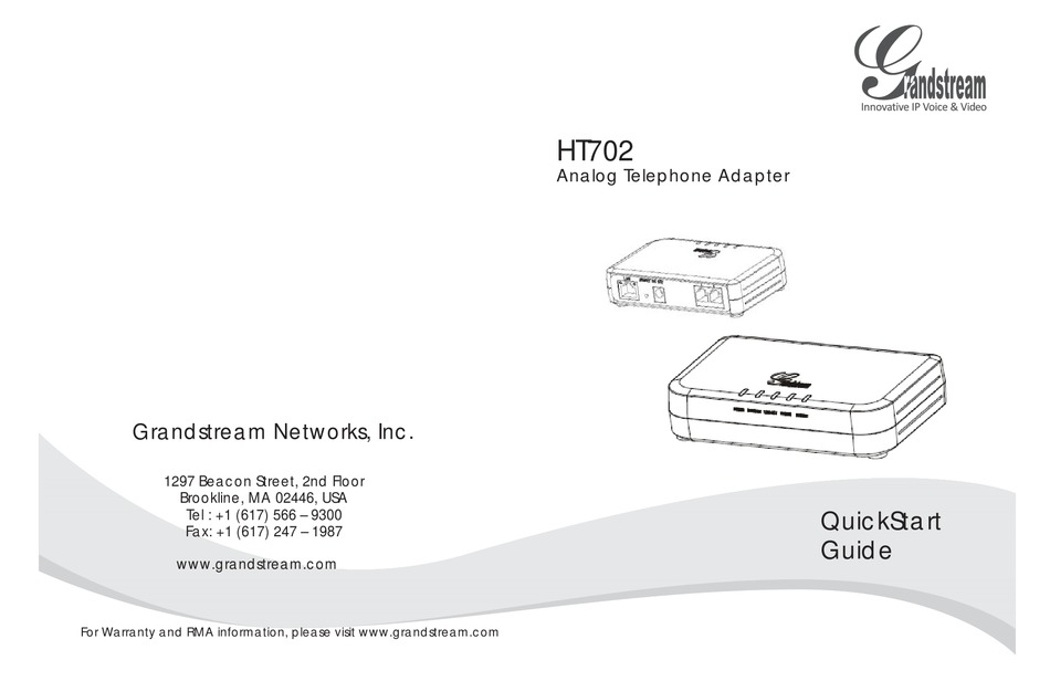 GRANDSTREAM NETWORKS HT702 QUICK START MANUAL Pdf Download | ManualsLib