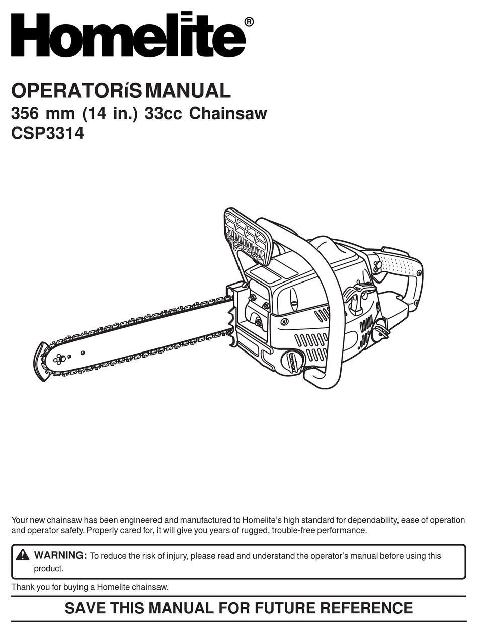 Homelite Csp3314 Operator S Manual Pdf Download Manualslib