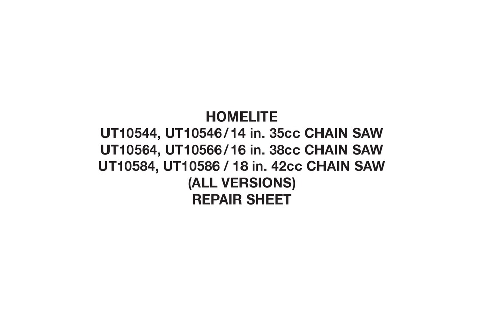 HOMELITE UT10544 REPAIR SHEET Pdf Download ManualsLib