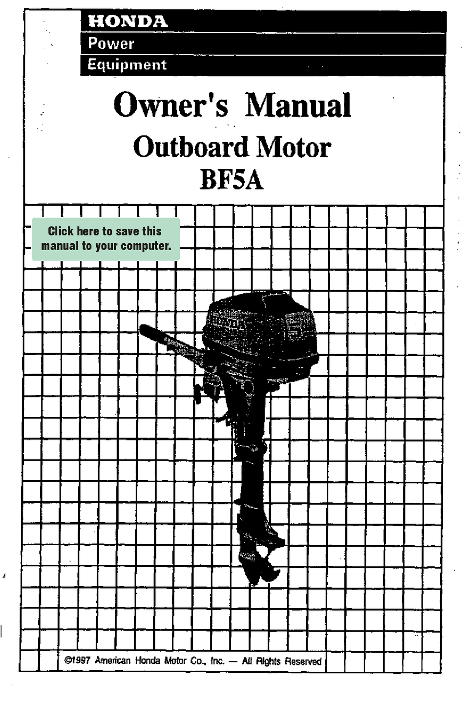 HONDA BF5A OWNER'S MANUAL Pdf Download | ManualsLib
