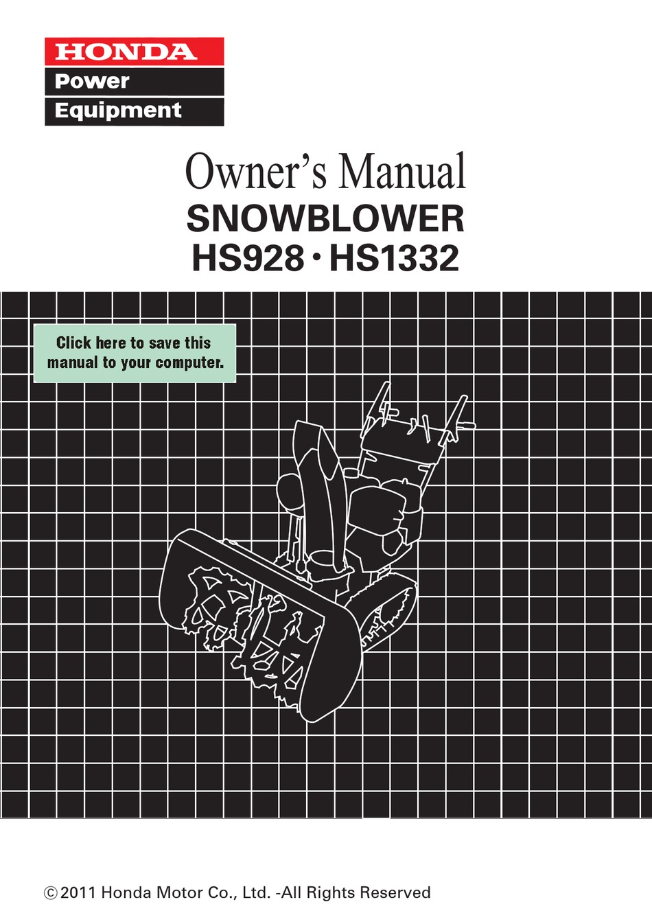 Setup Guide For The Honda Hs928tas 6459