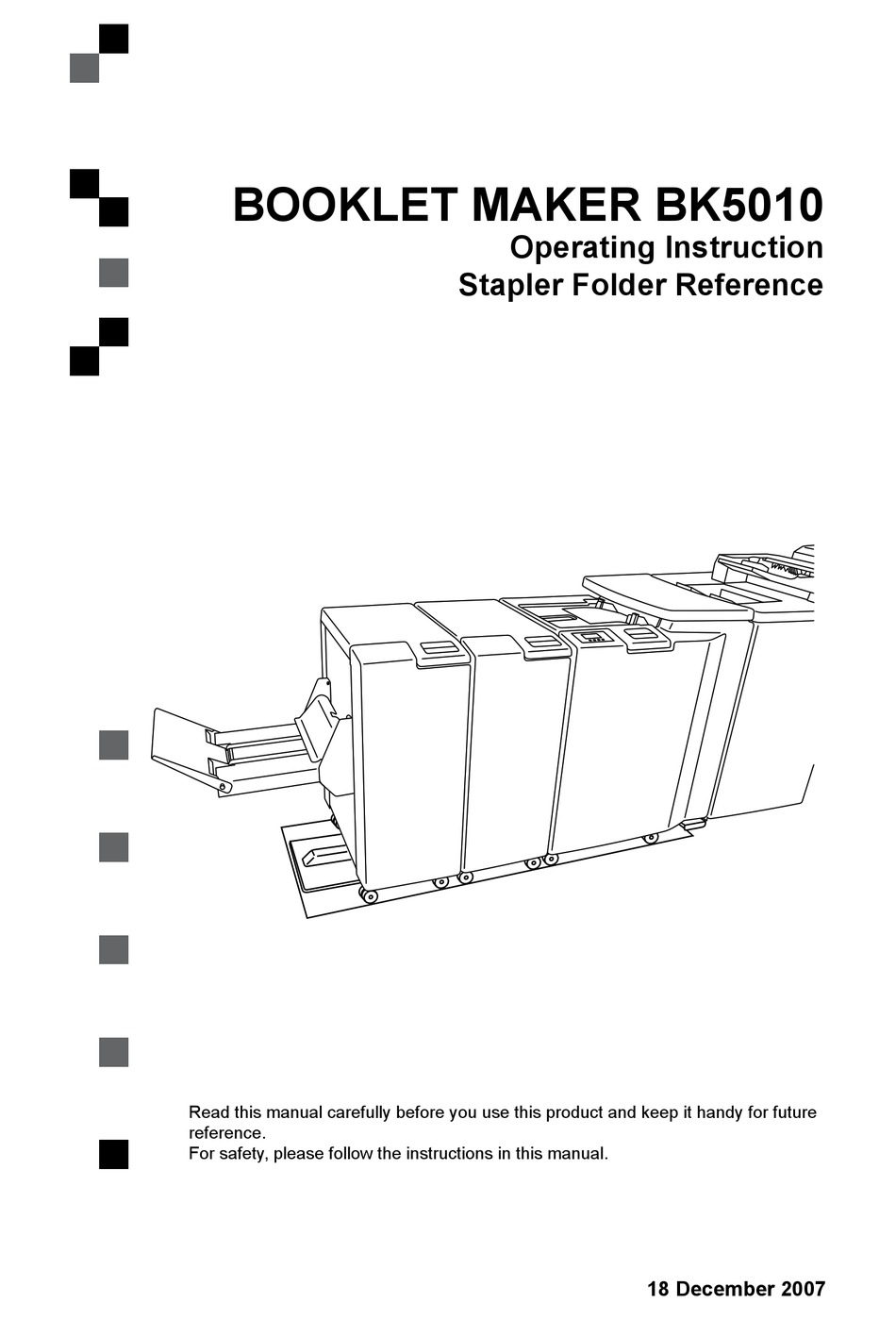RICOH BOOKLET MAKER BK5010 OPERATING INSTRUCTIONS MANUAL Pdf Download