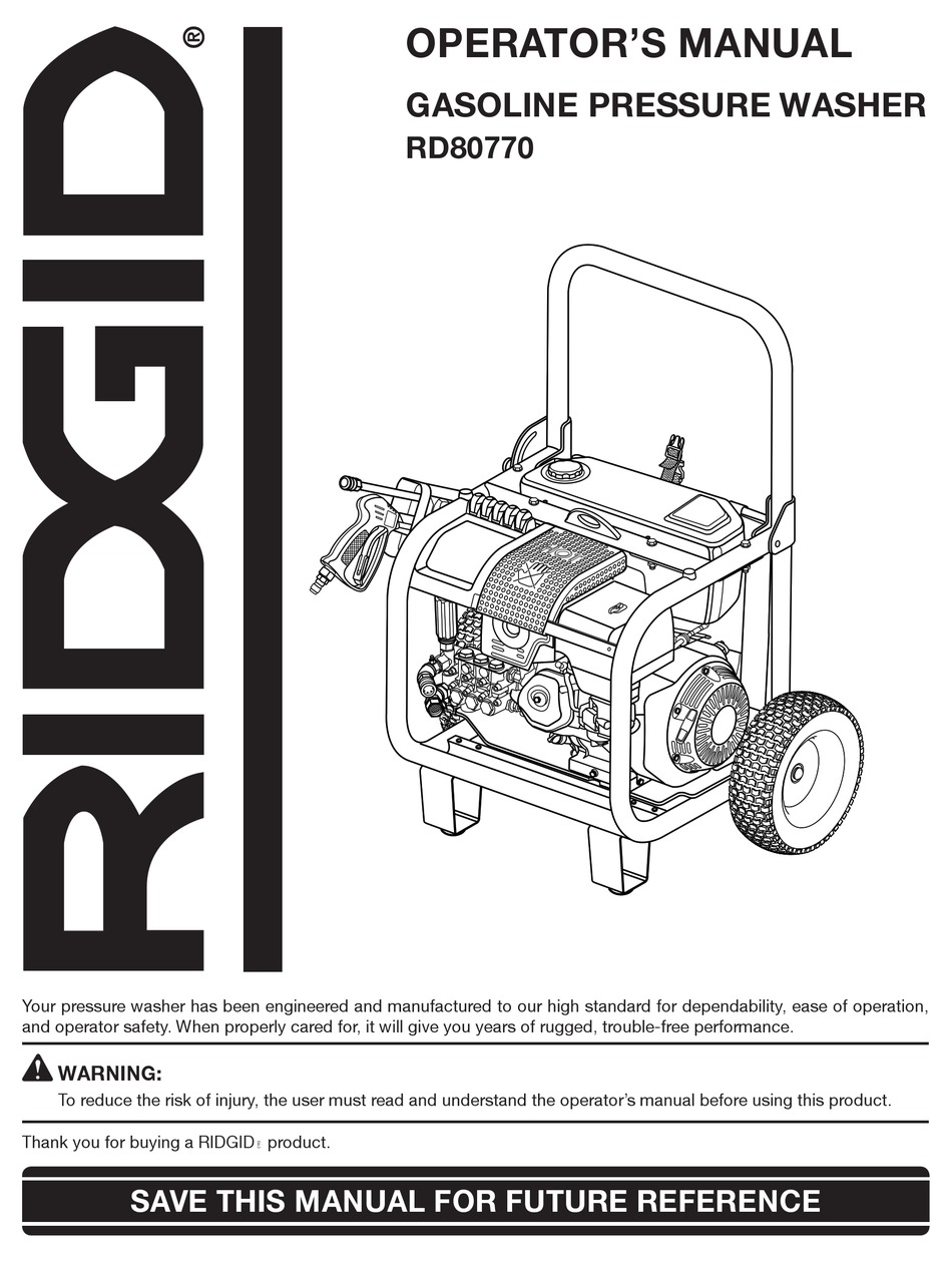 RIDGID RD80770 OPERATOR'S MANUAL Pdf Download | ManualsLib