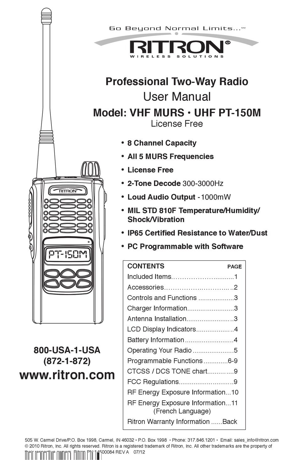 RITRON VHF MURS USER MANUAL Pdf Download | ManualsLib