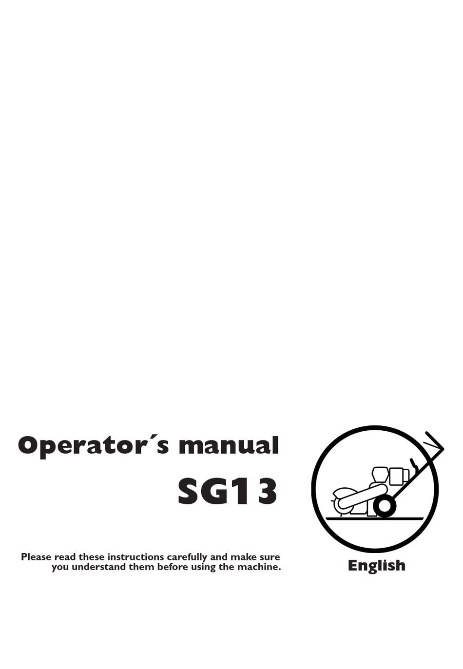 HUSQVARNA SG13 OPERATOR'S MANUAL Pdf Download | ManualsLib