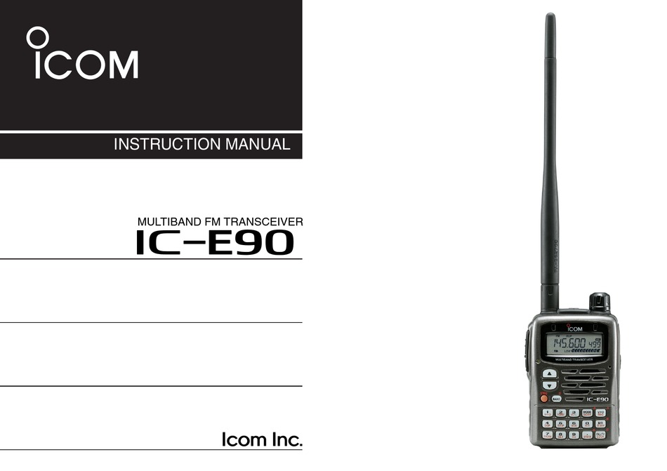 Icom Ic E90 Instruction Manual Pdf Download Manualslib