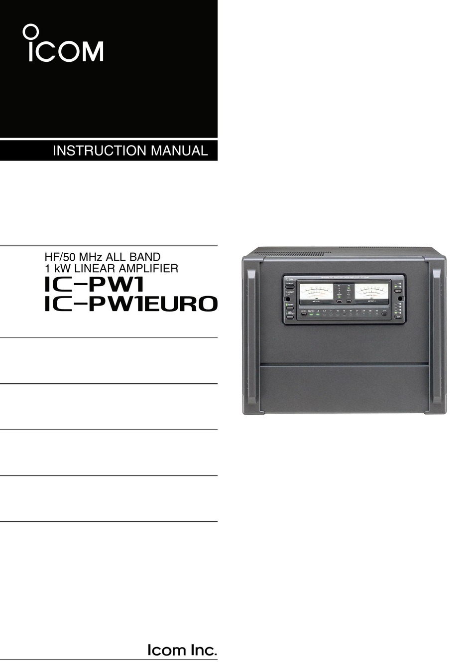 ICOM IC-PW1 INSTRUCTION MANUAL Pdf Download | ManualsLib