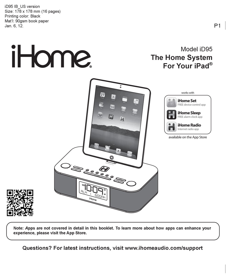 IHOME ID95 INSTRUCTION MANUAL Pdf Download | ManualsLib