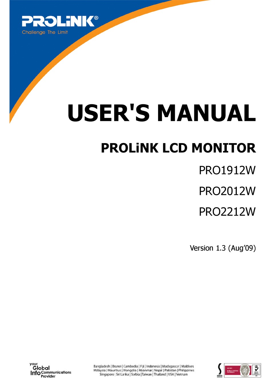 PROLINK PRO1912W USER MANUAL Pdf Download | ManualsLib