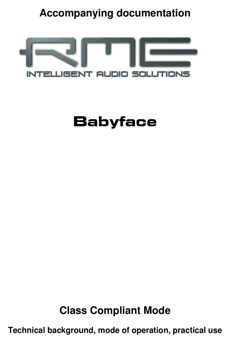 RME AUDIO BABYFACE USER MANUAL Pdf Download | ManualsLib