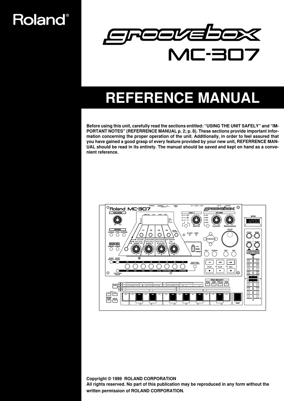 groovebox for windows on Roland Groovebox Mc 307 Reference Manual Pdf Download Manualslib