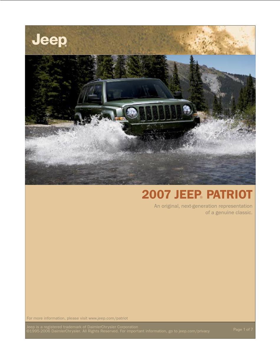 JEEP PATRIOT OVERVIEW MANUAL Pdf Download | ManualsLib