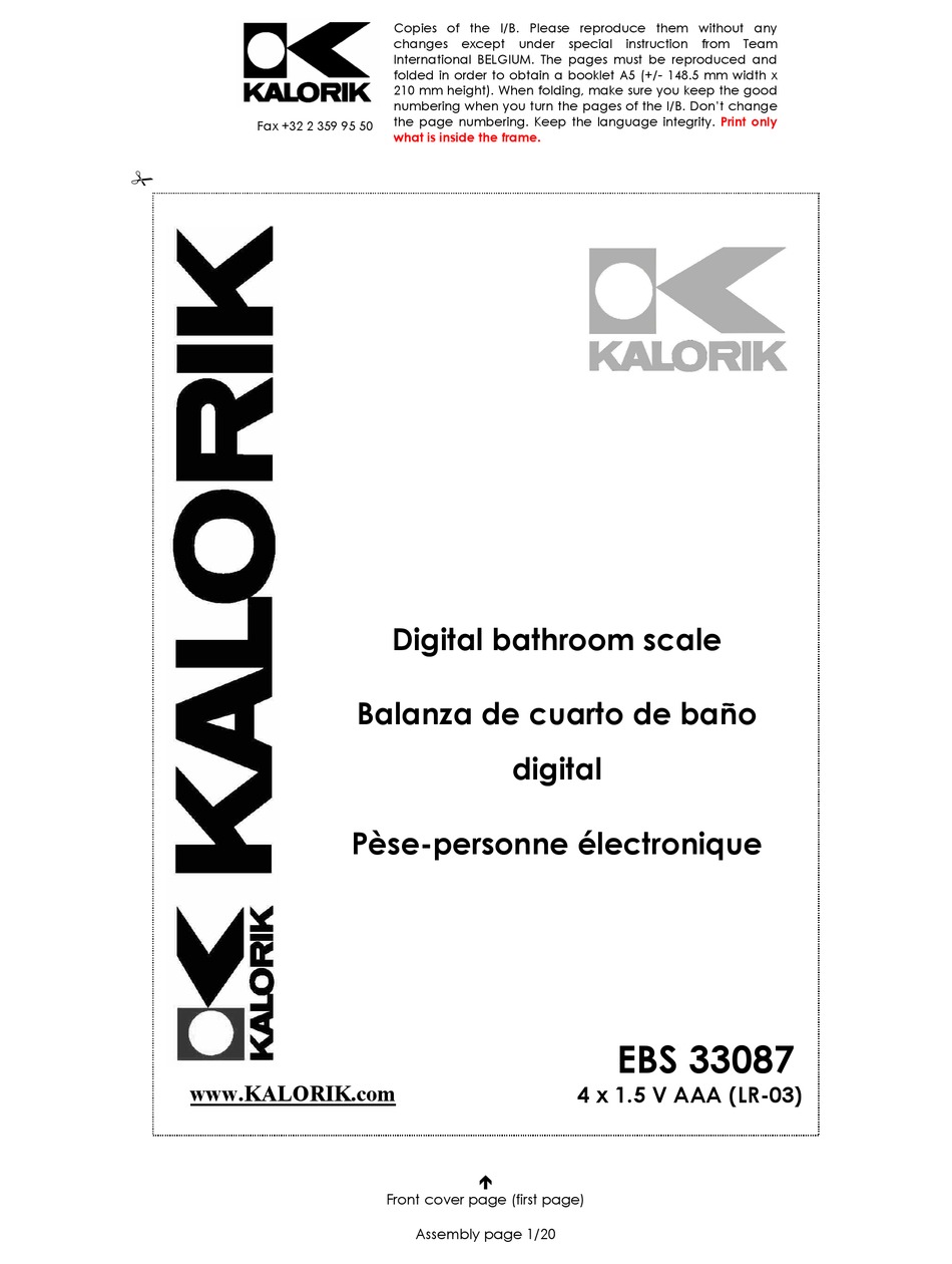 Kalorik Ebs 33087 Operating Instructions Manual Pdf Download Manualslib