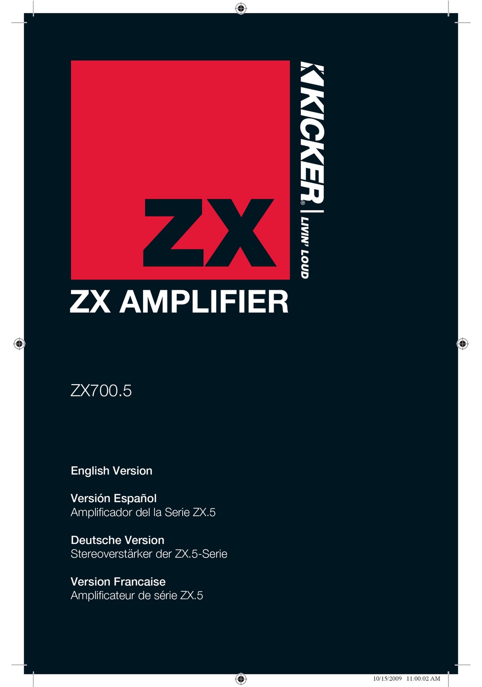 KICKER ZX700.5 OWNER'S MANUAL Pdf Download | ManualsLib