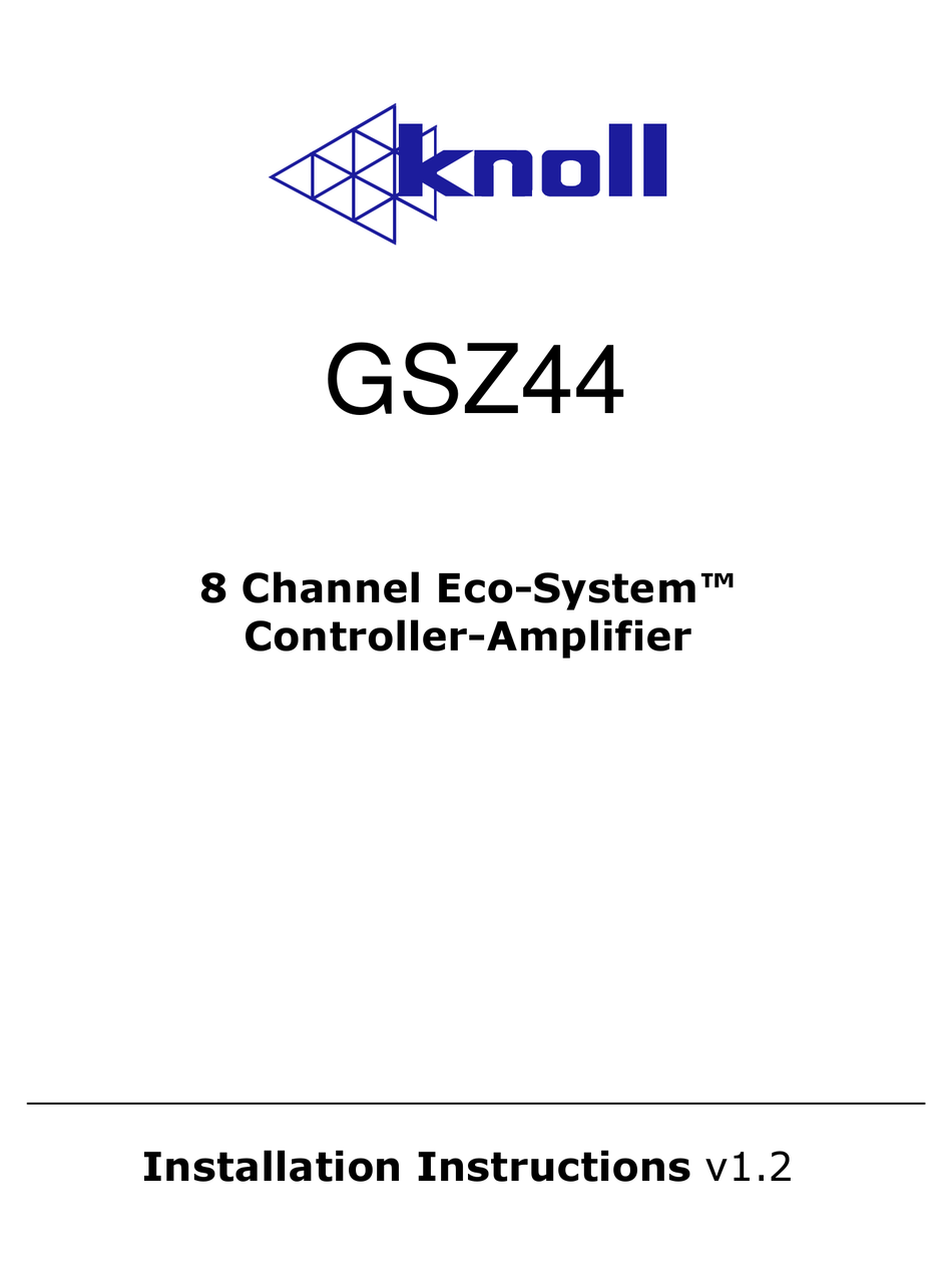 KNOLL ECOSYSTEM GSZ44 INSTALLATION INSTRUCTIONS MANUAL Pdf Download