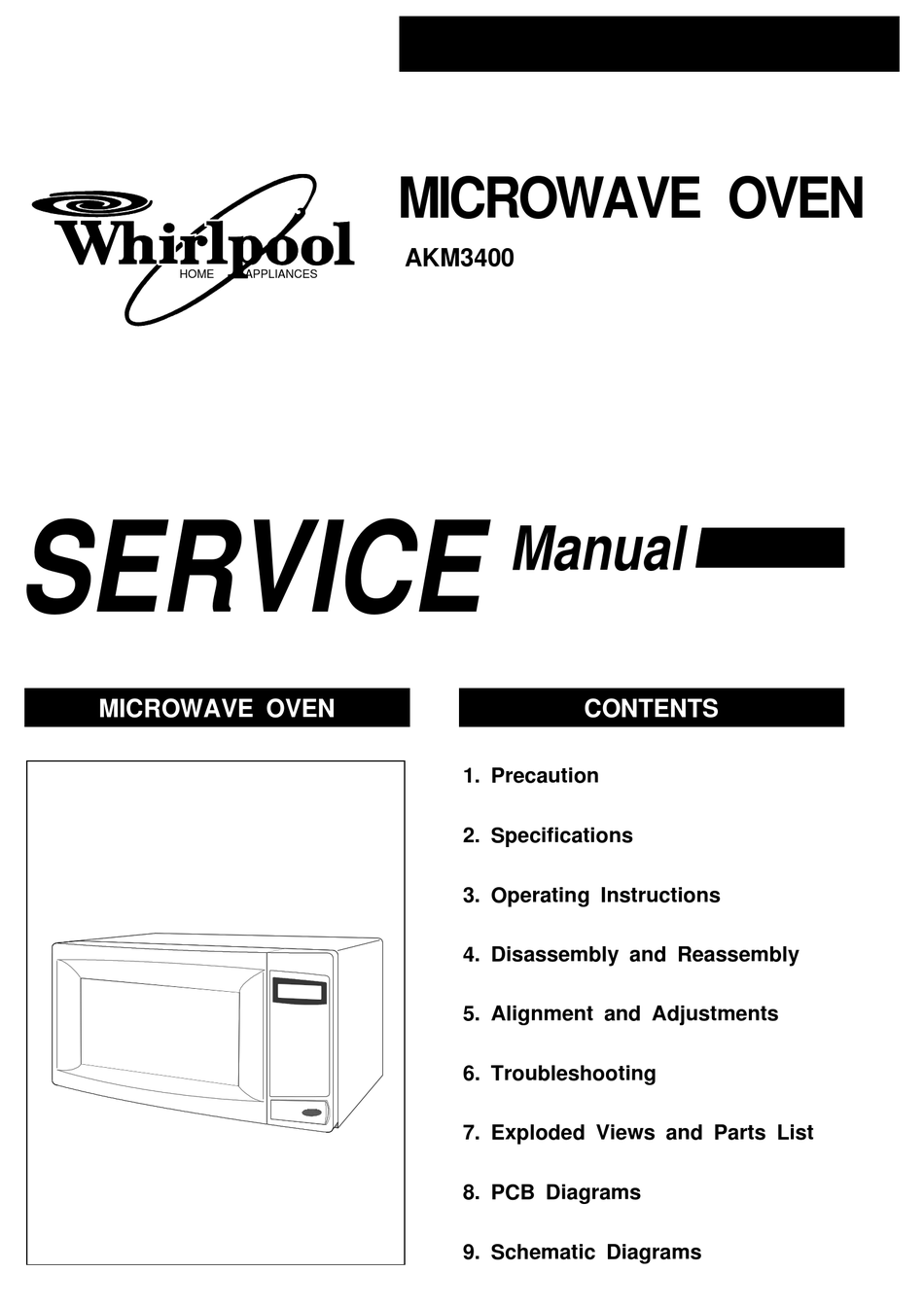 Whirlpool Akm3400 Service Manual Pdf Download | Manualslib