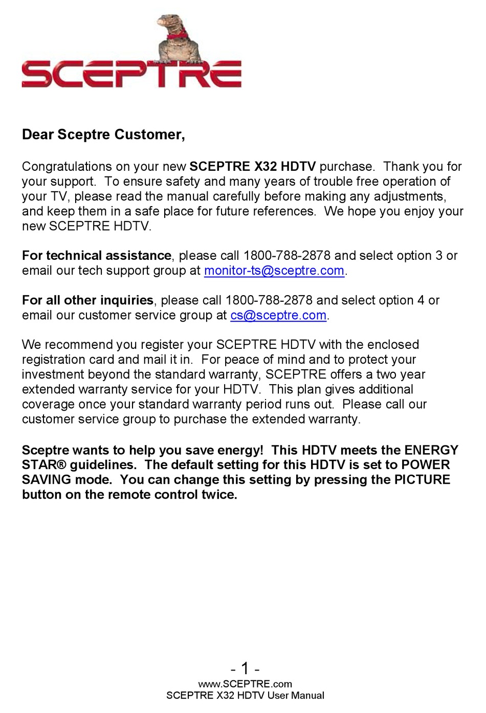SCEPTRE X32 USER MANUAL Pdf Download | ManualsLib
