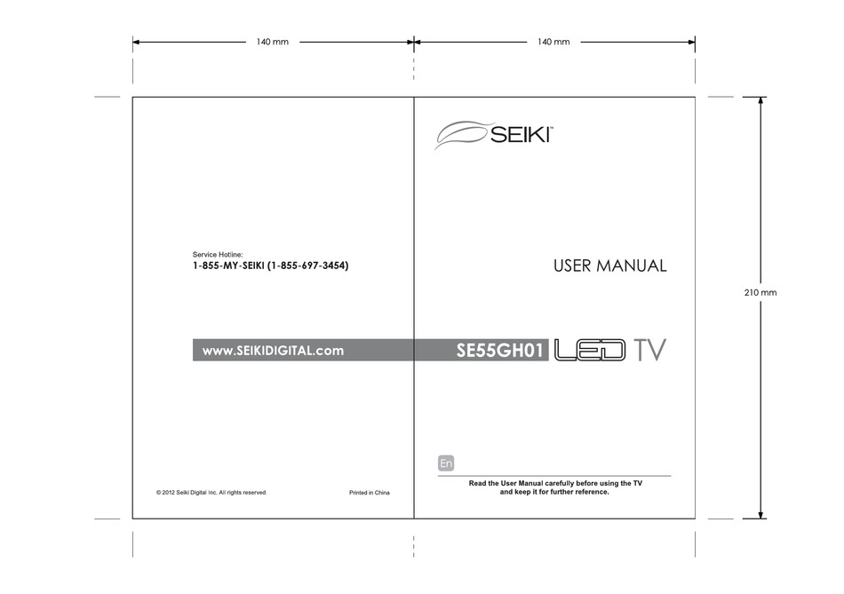 SEIKI SE55GH01 USER MANUAL Pdf Download | ManualsLib