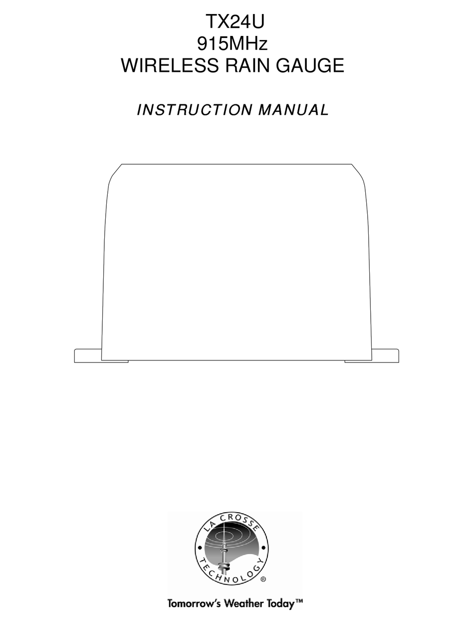 LA CROSSE TECHNOLOGY TOMORROW'S WEATHER TODAY TX24U INSTRUCTION MANUAL