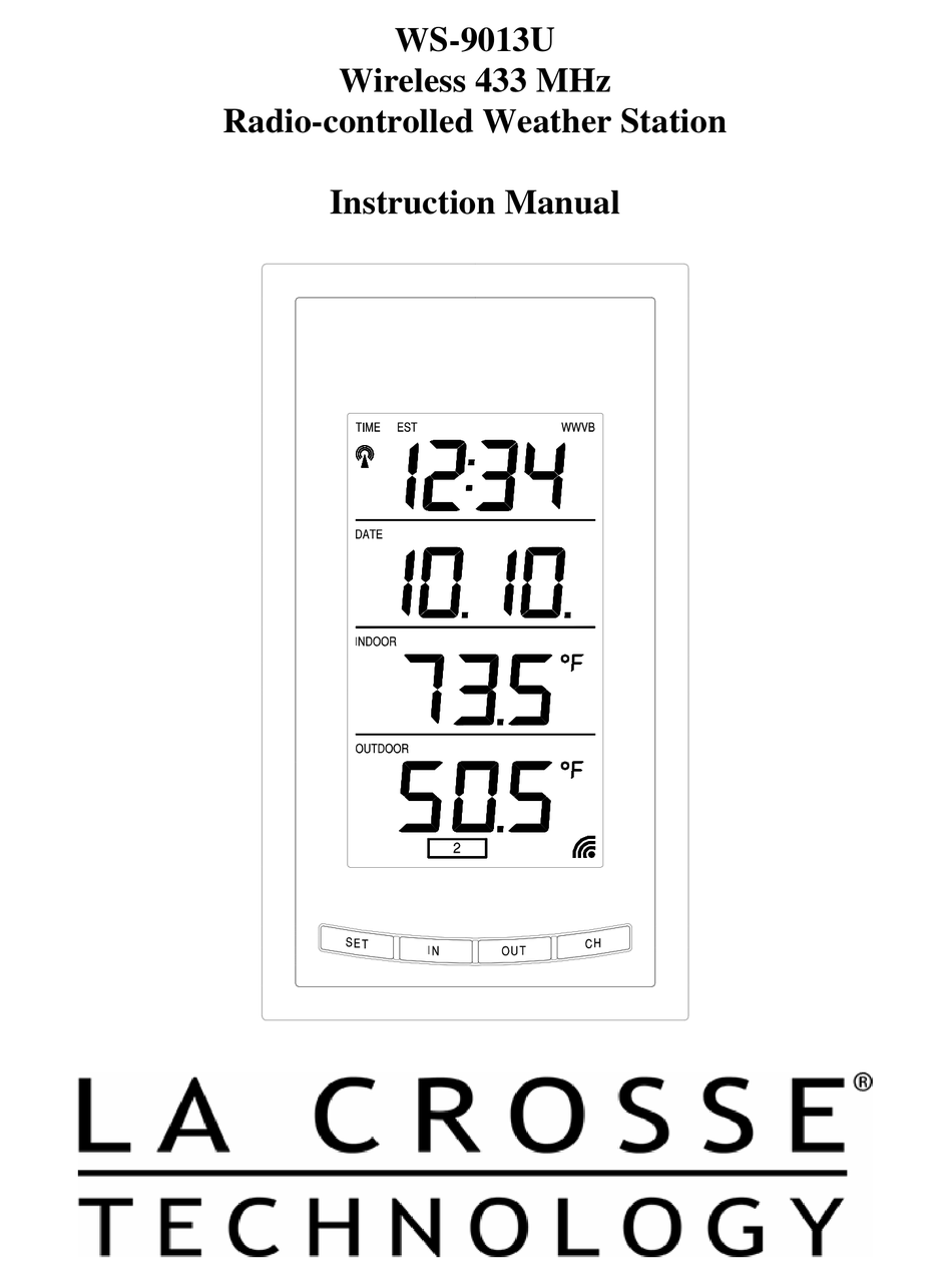 LA CROSSE TECHNOLOGY WS9013U INSTRUCTION MANUAL Pdf Download ManualsLib
