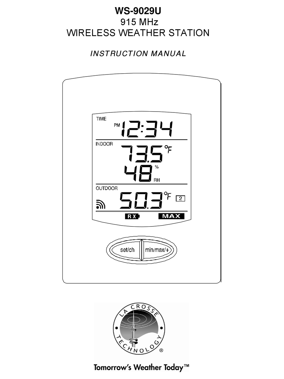 LA CROSSE TECHNOLOGY WS9029U INSTRUCTION MANUAL Pdf Download ManualsLib