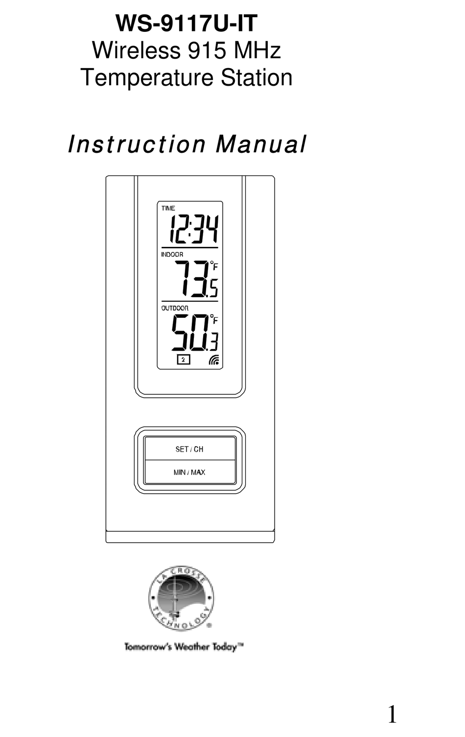 LA CROSSE TECHNOLOGY WS-9117U-IT INSTRUCTION MANUAL Pdf Download