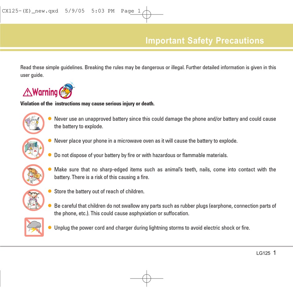 LG 125 USER MANUAL Pdf Download | ManualsLib